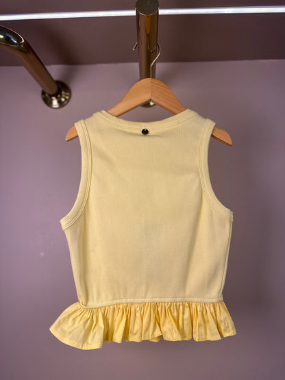 Blusa Teen Regata Com Babado Butter Cream - Authoria