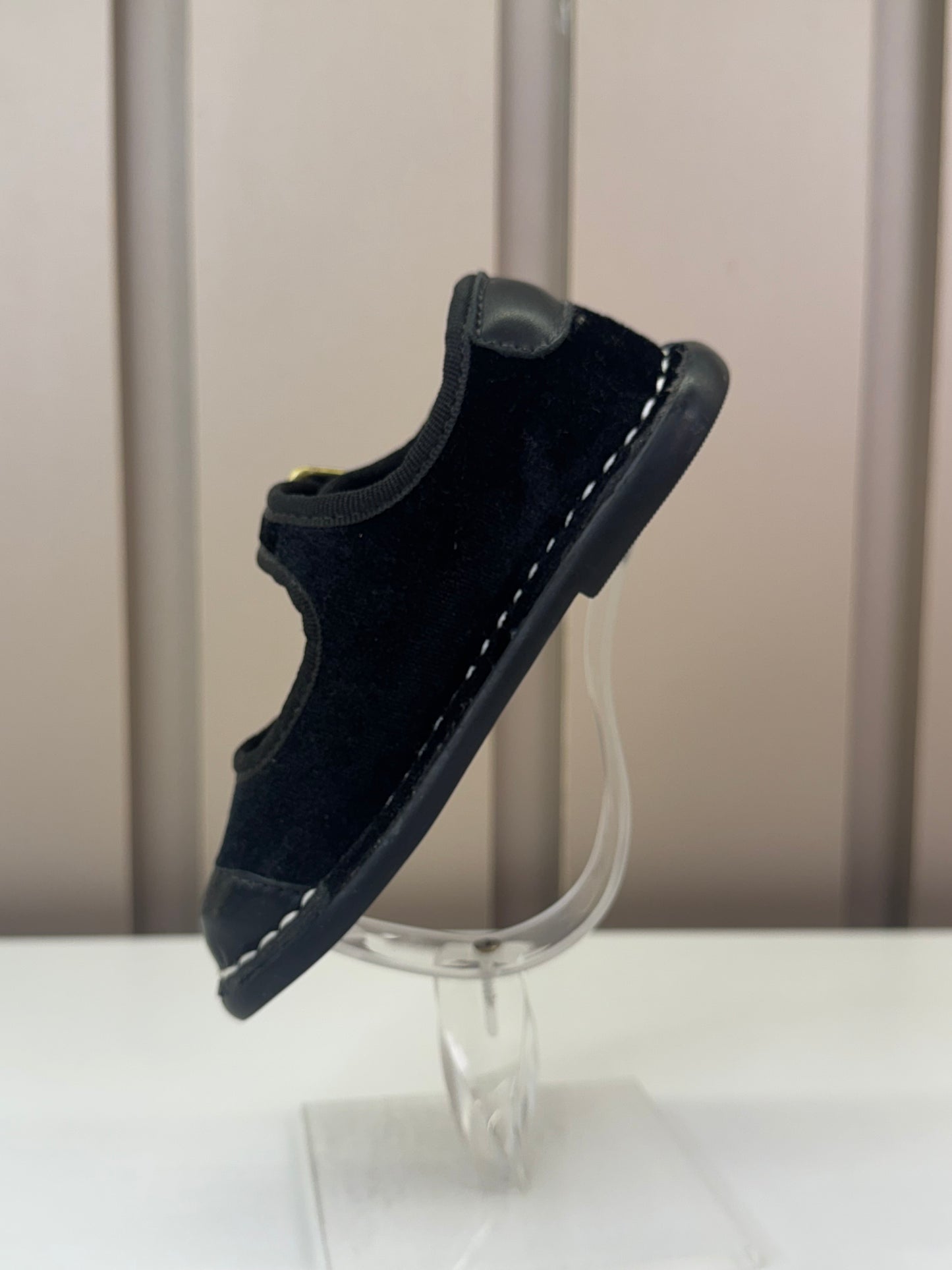 Sapato Espadrille Couro Veludo Petit Cheval