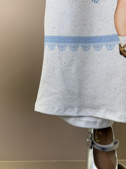 Vestido Infantil Ursinha  e Bolsa Ursinho Com Laço - Infanti
