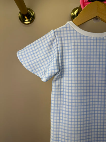 Vestido Infantil Molecotton Ursinho e Mangas Xadrez - Infanti