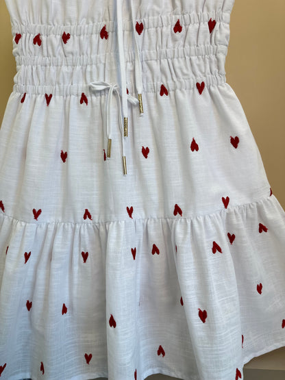 Vestido Teen Voil Corações Bordados - Two In