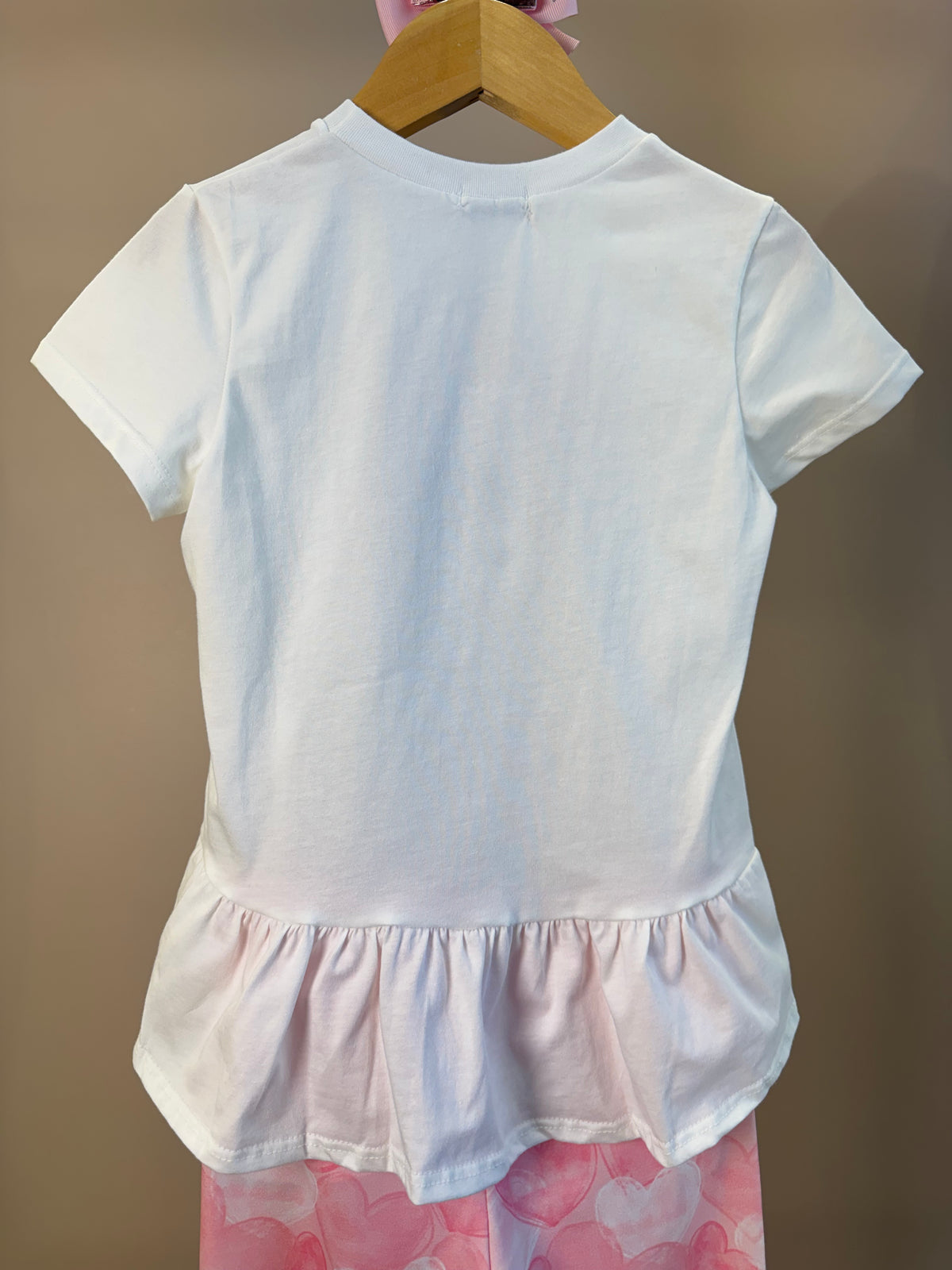 Conjunto Infantil Blusa Ursinha Com Laço e Calça Legging Corações - Infanti
