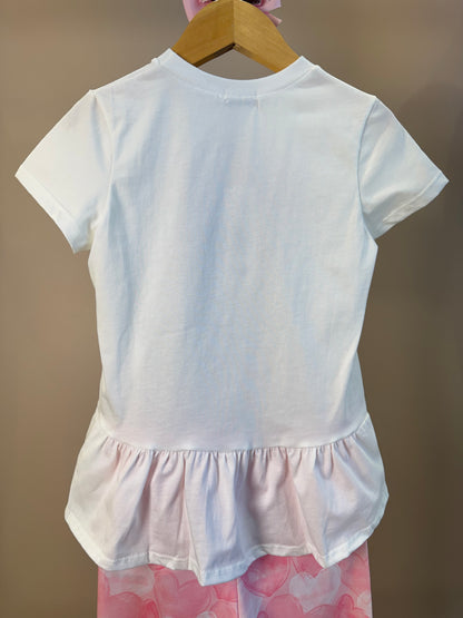 Conjunto Infantil Blusa Ursinha Com Laço e Calça Legging Corações - Infanti