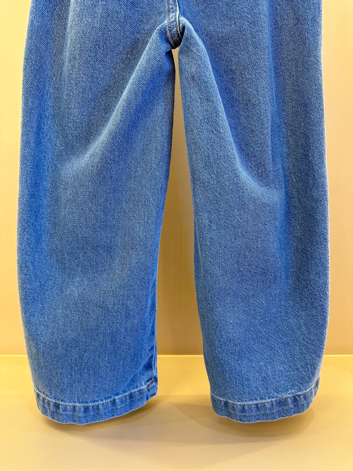 Calça Infantil Jeans Wide Leg Cós Alto Com Elástico - Momi