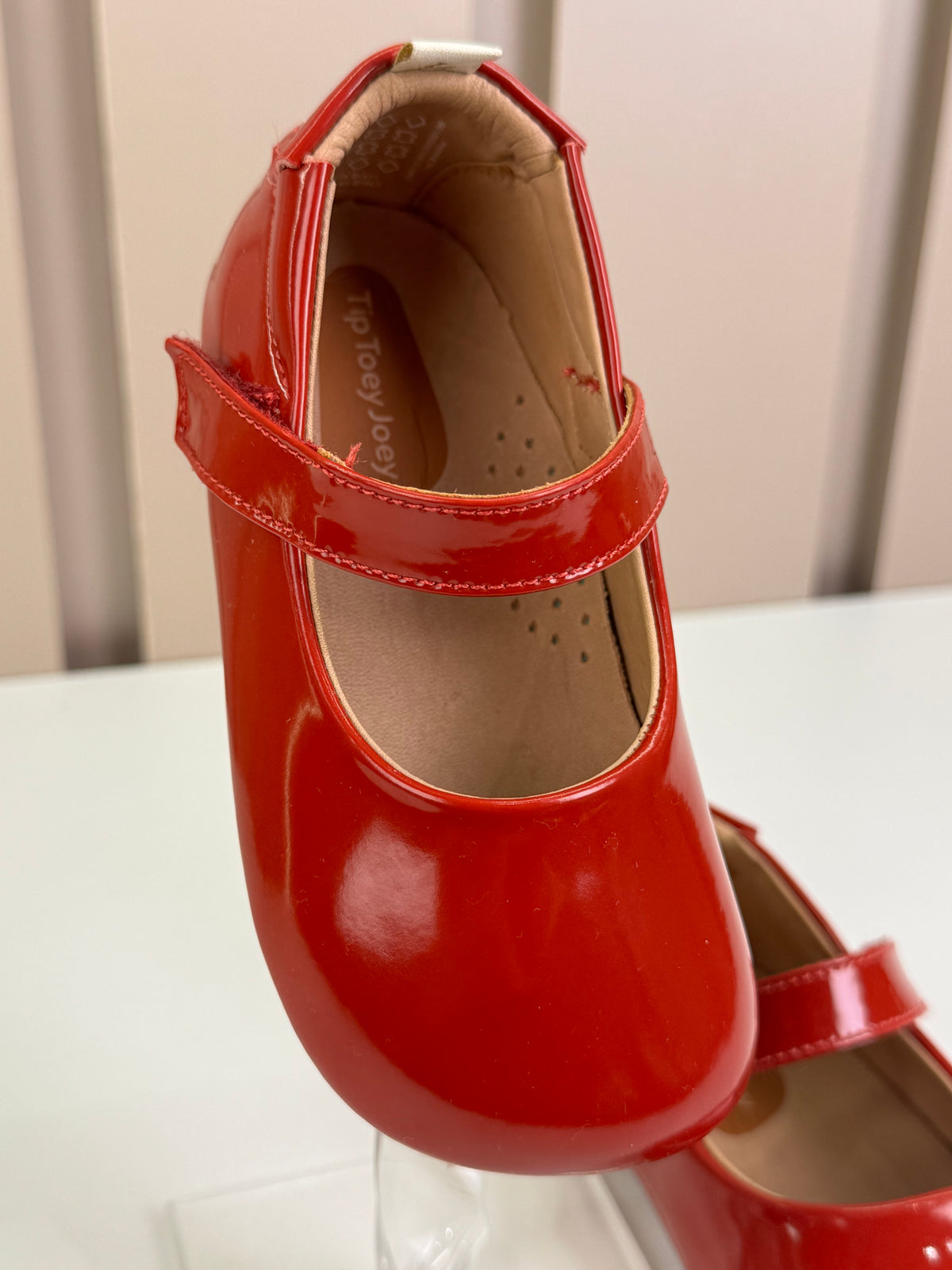 Sapatinho Bebê Dolly Couro Verniz Vermelho - Tip Toey Joey
