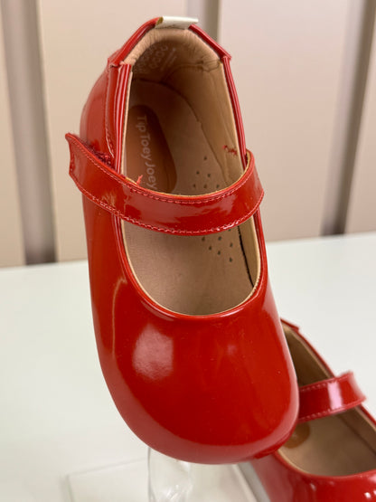 Sapatinho Bebê Dolly Couro Verniz Vermelho - Tip Toey Joey