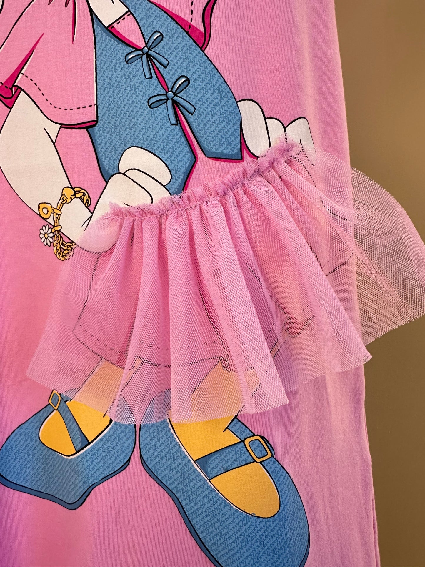 Vestido Infantil Estampa Daisy Duck Saia de Tule - Momi