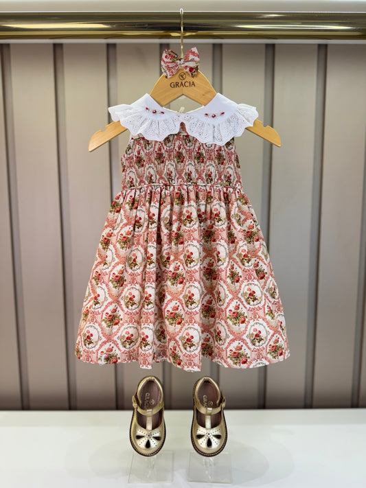 Vestido Bebê Floral Provençal com Faixa - Roana
