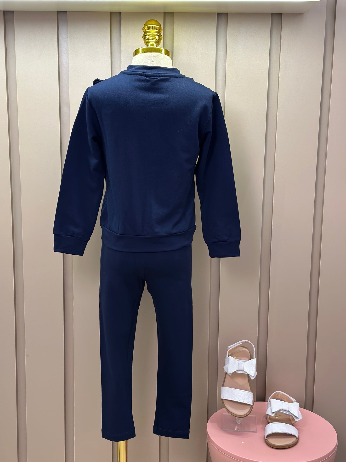 Conjunto Infantil Moletinho Algodão Blusa Zíper e Calça Montaria Marinho - Beabá