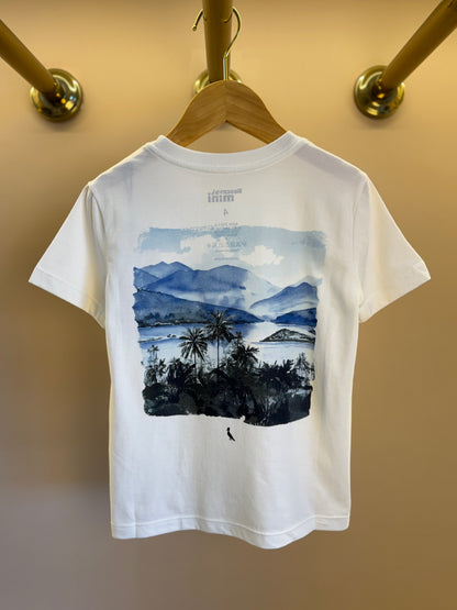 Camiseta Infantil Off White Montanhas Costas - Reserva Mini