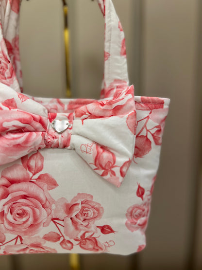 Bolsa Infantil Algodão Laços Florais Rosa - Pituchinhus