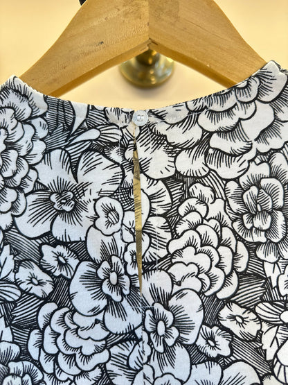 Conjunto Infantil Blusa e Saia Floral Paisley Laço Preto - Animê