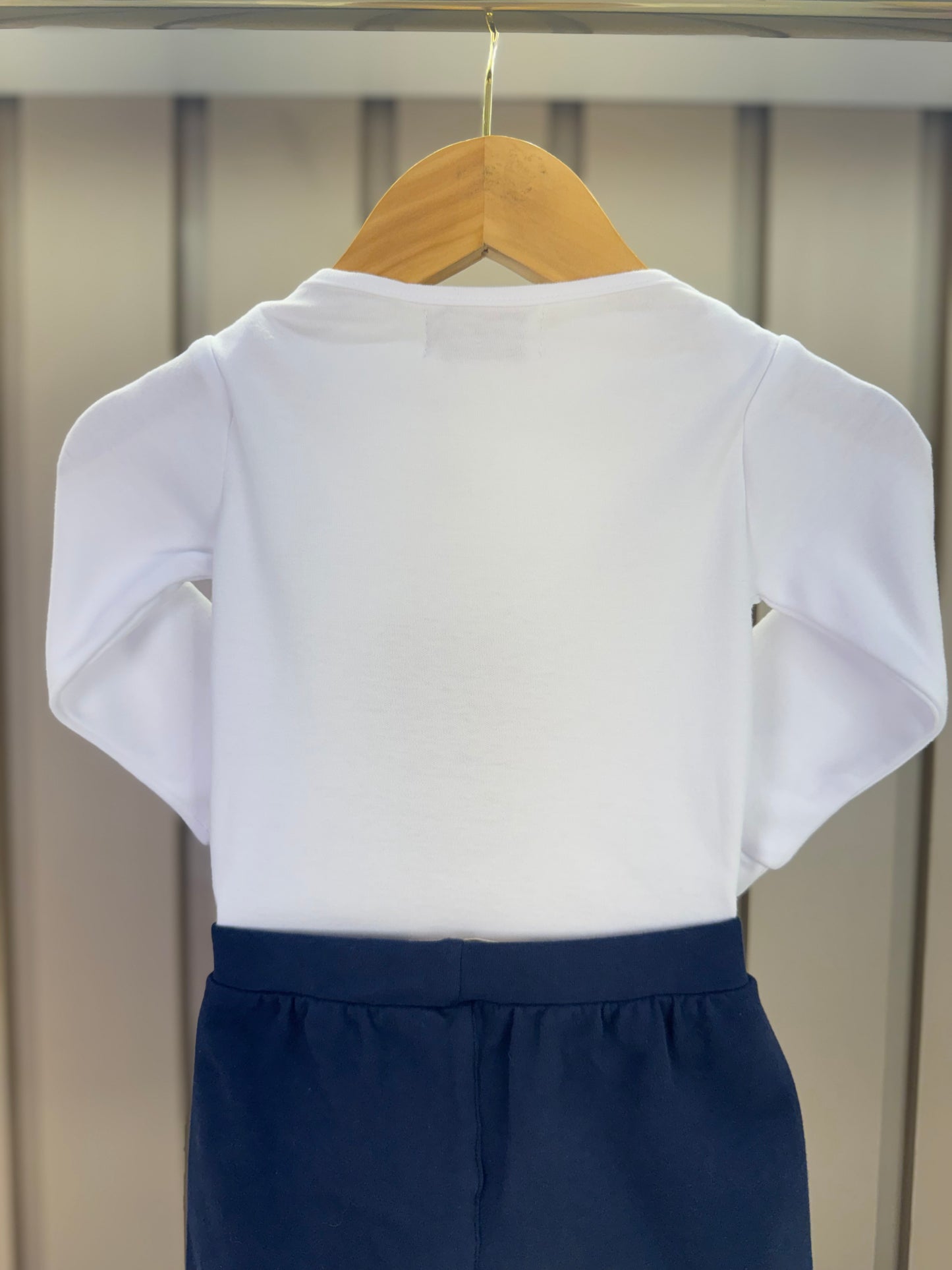 Conjunto Bebê Body Algodão Teddy Fazenda ML e Bermuda Moletom Algodão Profundo - Dame