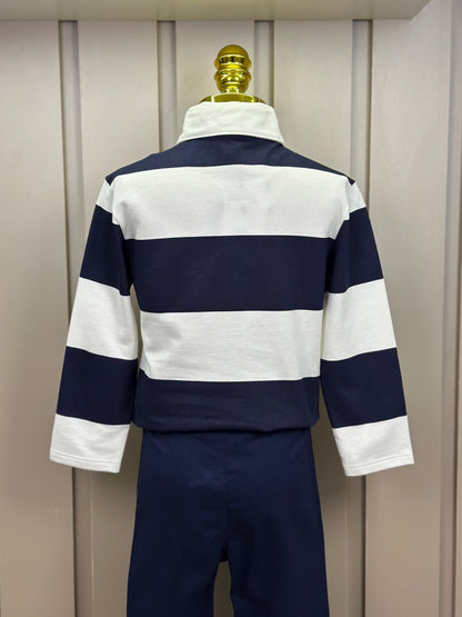 Conjunto Infantil Polo Patch Disney Listrada e Calça Alfaiataria Marinho - Youccie