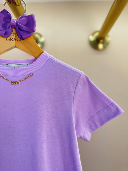 Vestido Infantil Lenço Lilás Orquídea - Animê