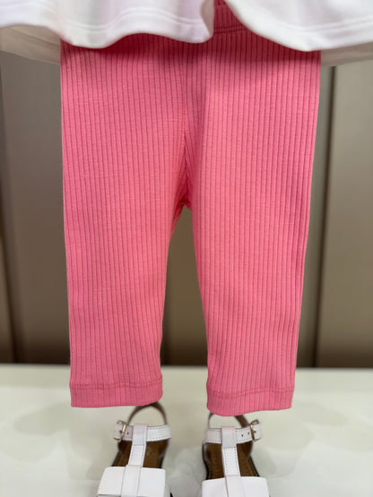 Conjunto Bebê Blusa Moletinho Urso e Calça Legging Canelada - Um Mais Um