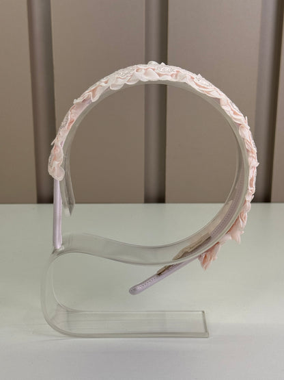 Tiara Infantil Bordado Paetês Rosa - Petit Cherie