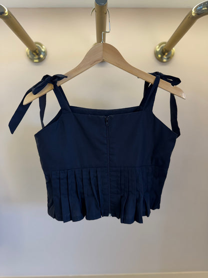 Blusa Teen Pregas e Laço Alça Preta - Two In