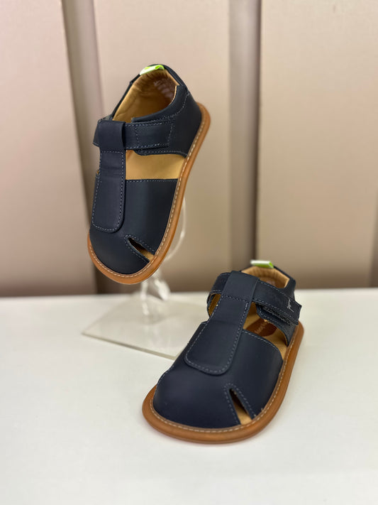 Sandália Bebê Couro Parky Navy - Tip Toey Joey