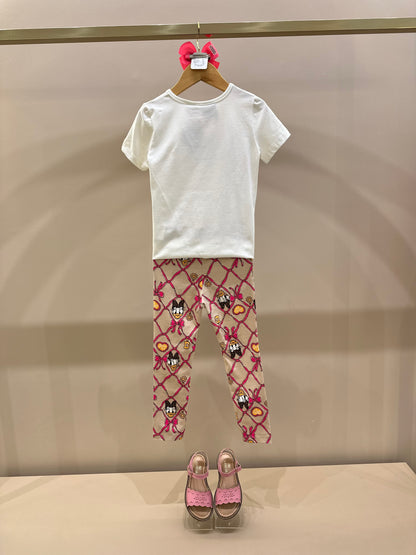 Conjunto Infantil Blusa MC e Legging Estampado Disney - Momi