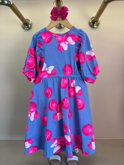 Vestido Infantil Minnie Bolas Tennis Pink - Animê