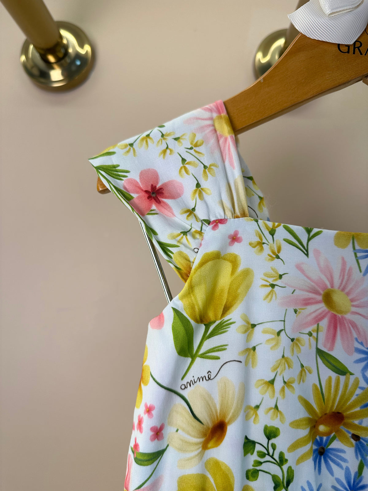Vestido Infantil Tricoline Estampa Floral - Animê