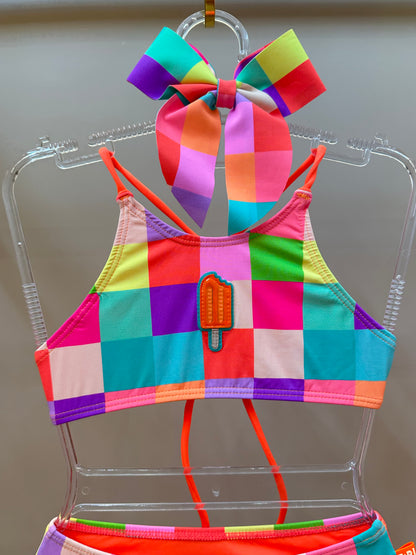 Biquíni Infantil Cropped Tamires Est. Picolé - Siri Kids