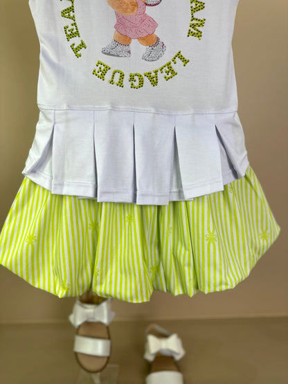 Blusa Infantil Cotton Ursinha com Pregas nas Costas - Pituchinhus