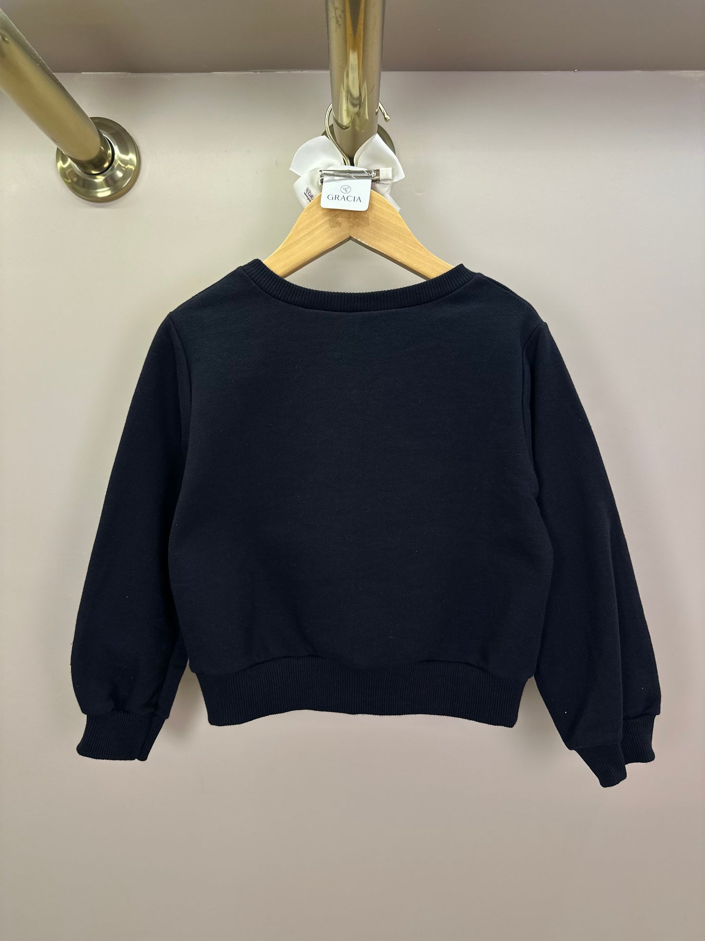 Casaco Infantil Daisy Com Laços Preto - Momi