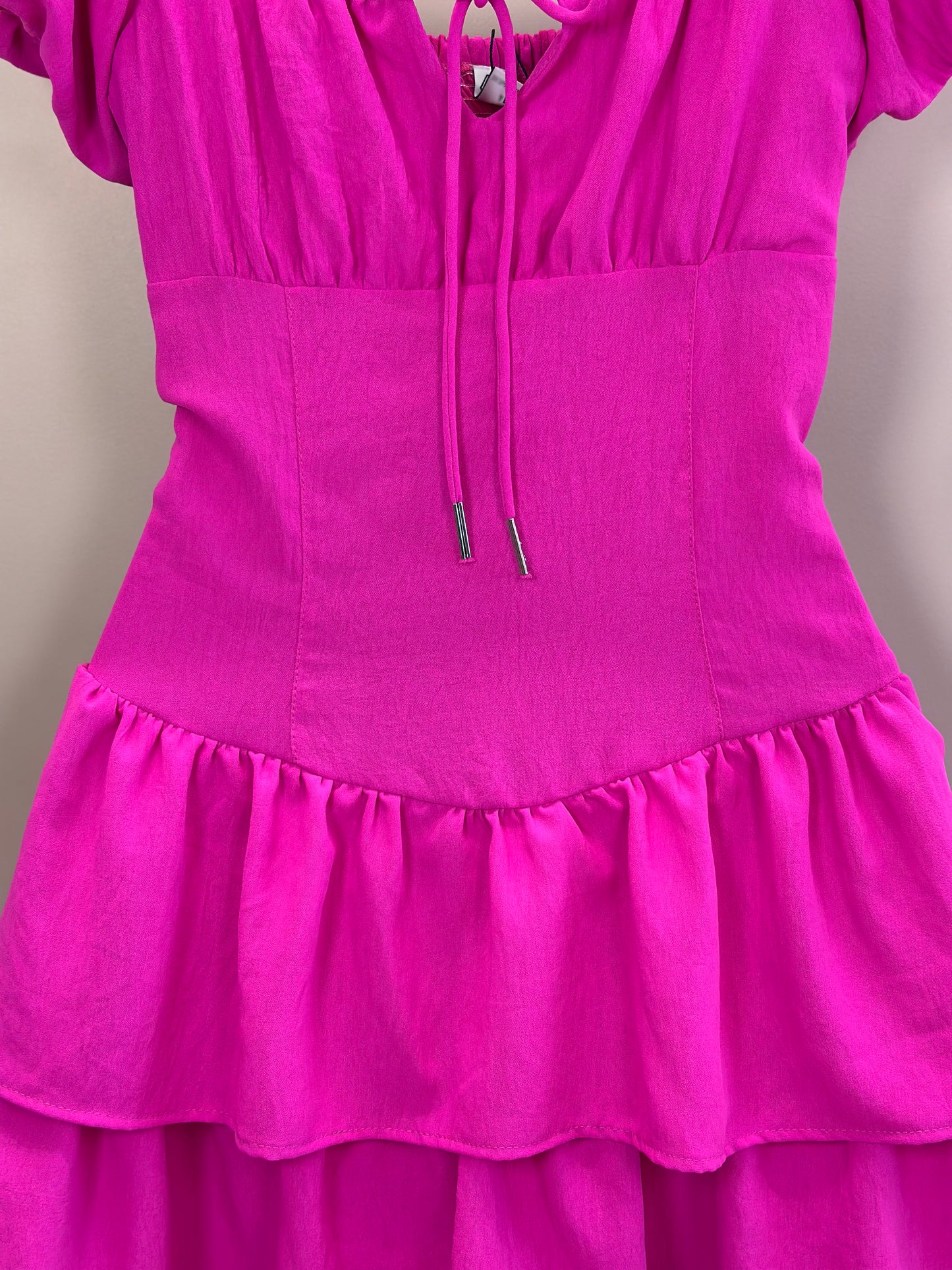 Vestido Teen Crepe Babados Pink - Two In