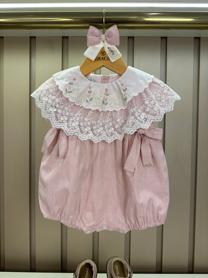 Pimpão Bebê Renda Bordado Flores  - Roana