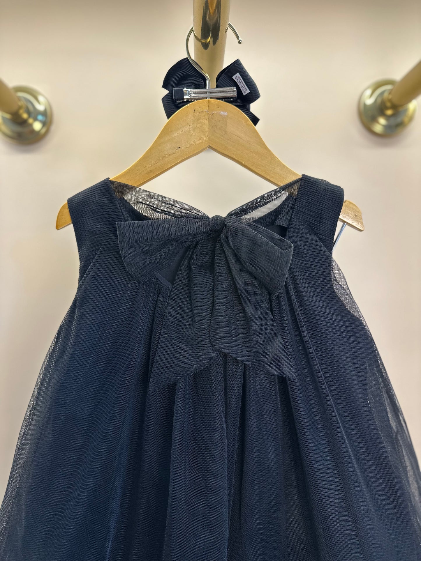 Vestido Infantil Tule Babado Bordado Barra Preto - Animê