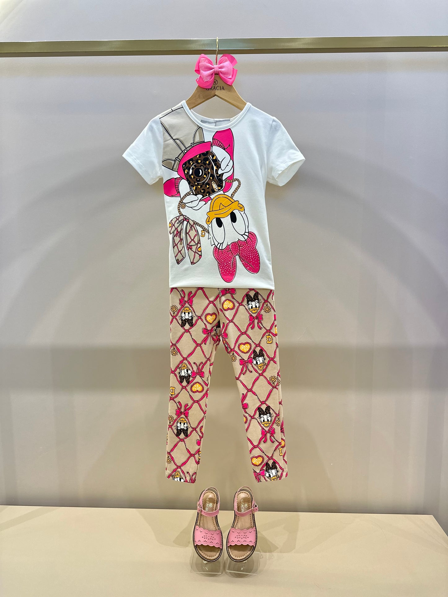 Conjunto Infantil Blusa MC e Legging Estampado Disney - Momi