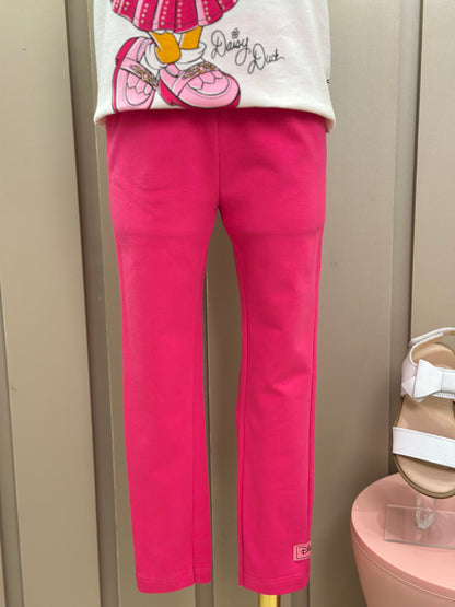 Conjunto Infantil Blusa Daisy  Lenço Coração e Legging  Rosa - Momi