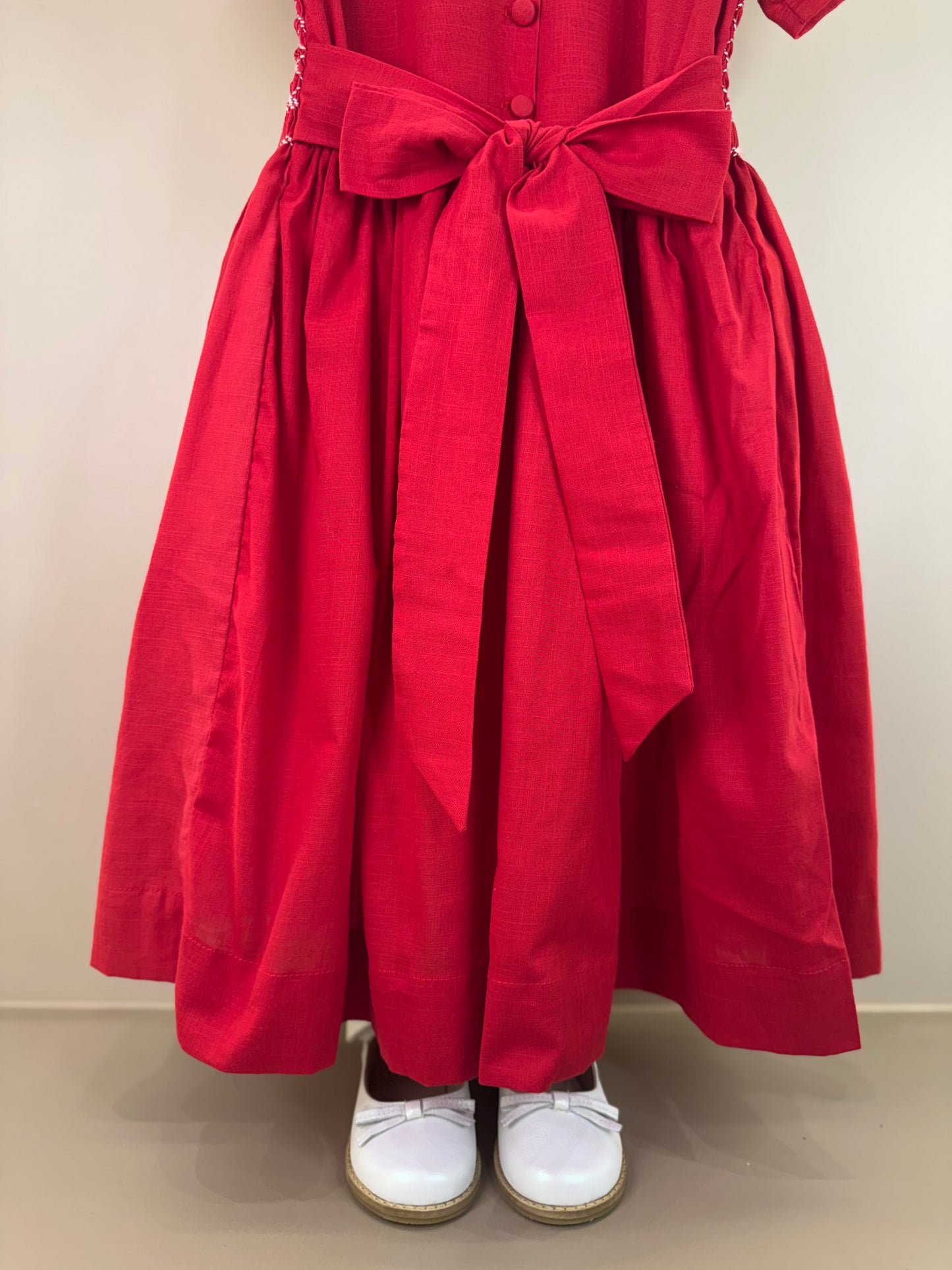 Vestido Infantil Clássico Algodão Cambraia Lara Vermelho - Gracia