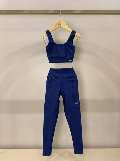 Conjunto Infantil Top Luciana Trilobal Marinho e Legging Fuseau Soraia Trilobal Marinho - Siri Sport