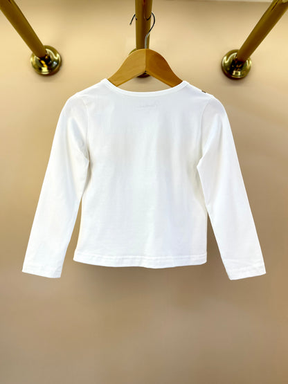 Blusa Infantil Cotton Bolsa Pele Ursinha Off White - Pituchinhus