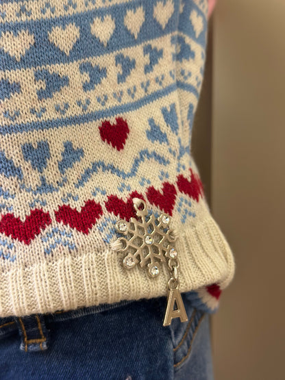 Conjunto Infantil Conceito Colete Tricot Corações e Calça Jeans Bolsos Bordados - Animê