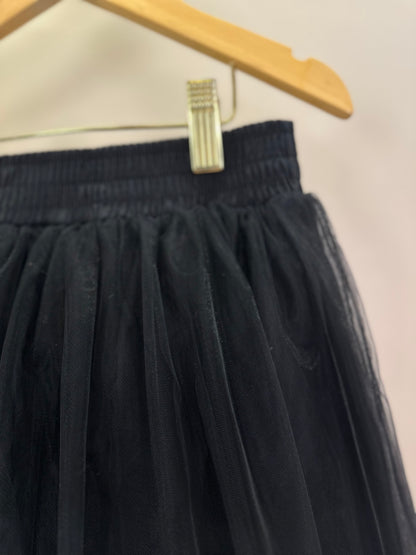 Saia-shorts Infantil Tule Lacinhos Veludo Preta - Pituchinhus