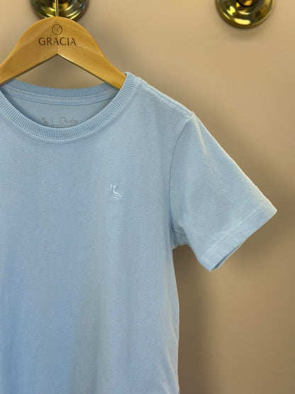 Camiseta Infantil Básica Algodão MC Azul Céu - Dudes