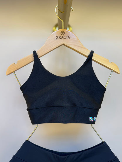 Conjunto Infantil Top Sara Trilobal Básico Preto e Saia Larissa New Trip Preto - Siri Sport