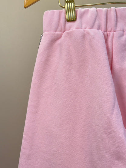 Calça Infantil Wide Leg Lateral Glitter Rosa - Luluzinha
