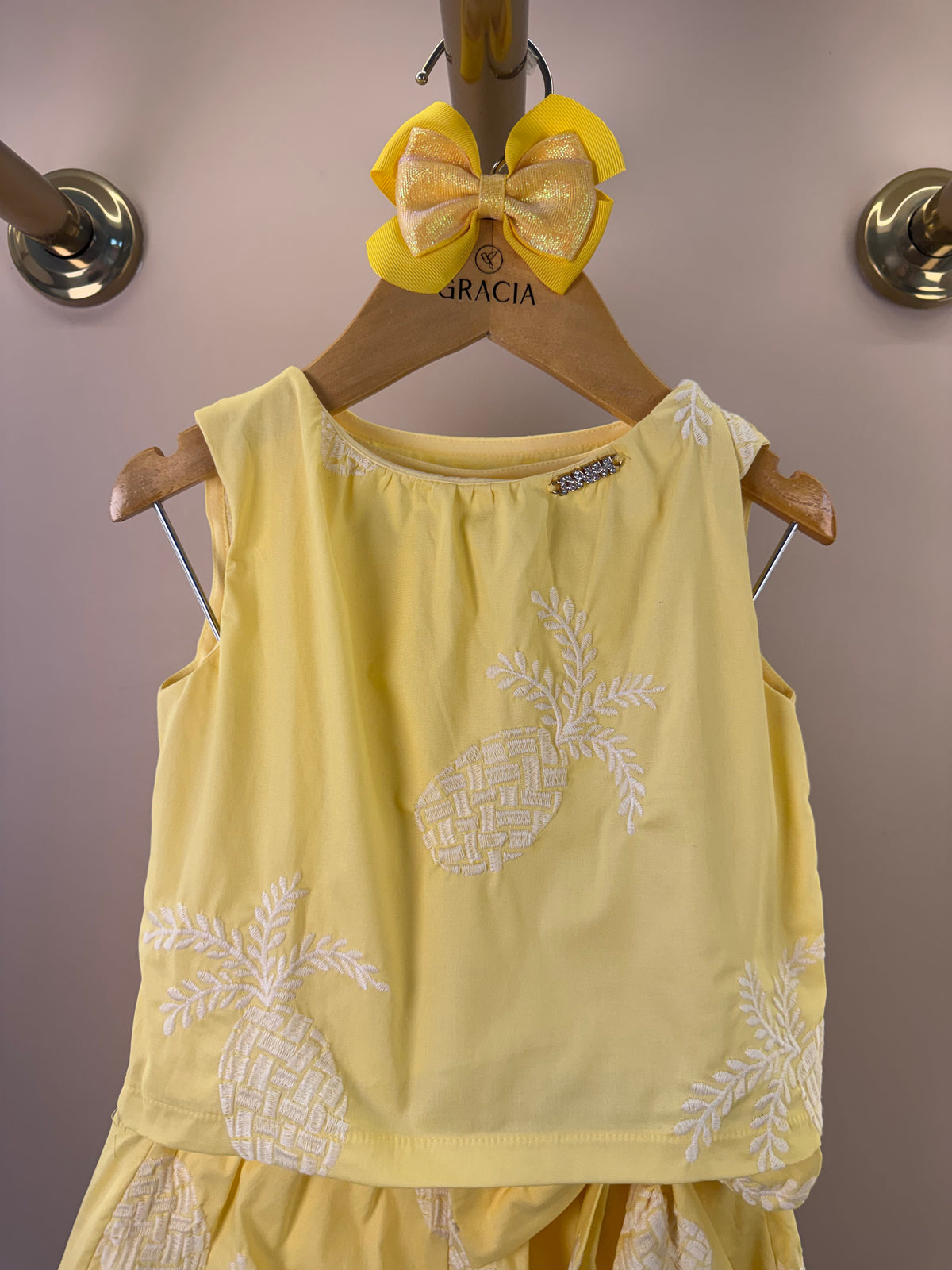 Conjunto Infantil Blusa e Shorts Laço Maxxi Amarelo - Animê
