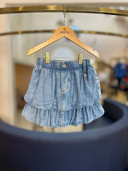 Saia Jeans Infantil Balonê - Animê