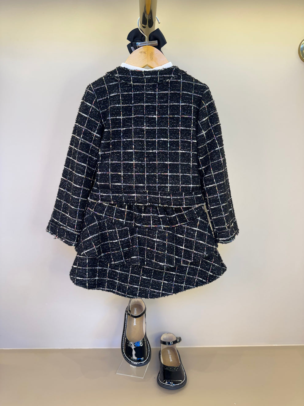 Casaco Infantil Tweed Xadrez - Um Mais Um