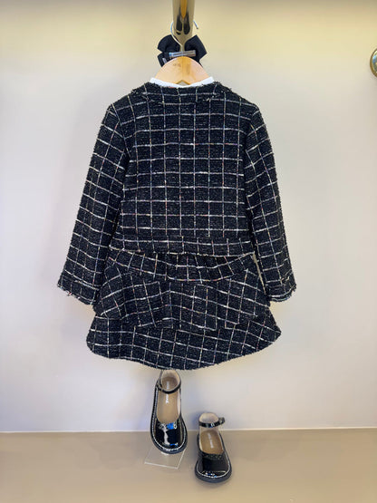 Casaco Infantil Tweed Xadrez - Um Mais Um