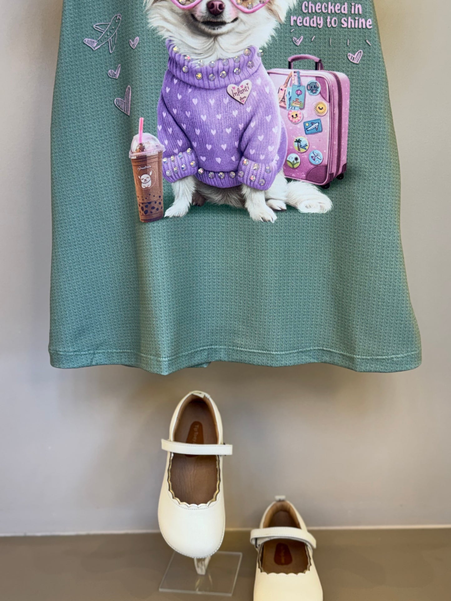 Vestido Infantil Algodão Fress Fashion & Cuteness Verde Ultramarine - Infanti