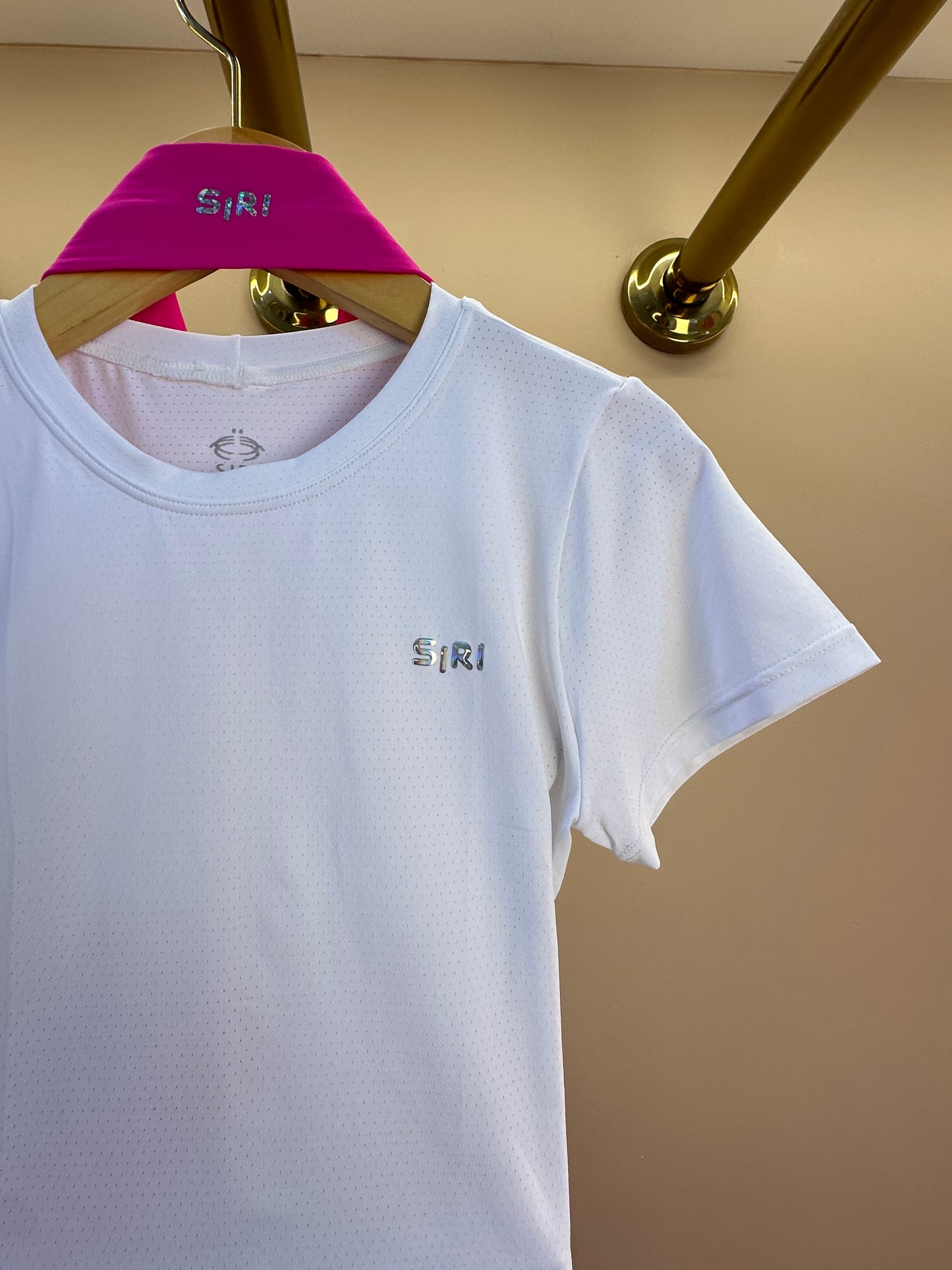 Conjunto Infantil Blusa Maria Dry Branca  e Saia Fernanda Dry Badminton Rosa - Siri Sport