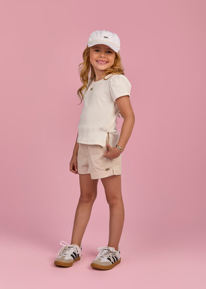 Blusa Infantil Off White de Renda nas Laterais - Gabriela Aquarela