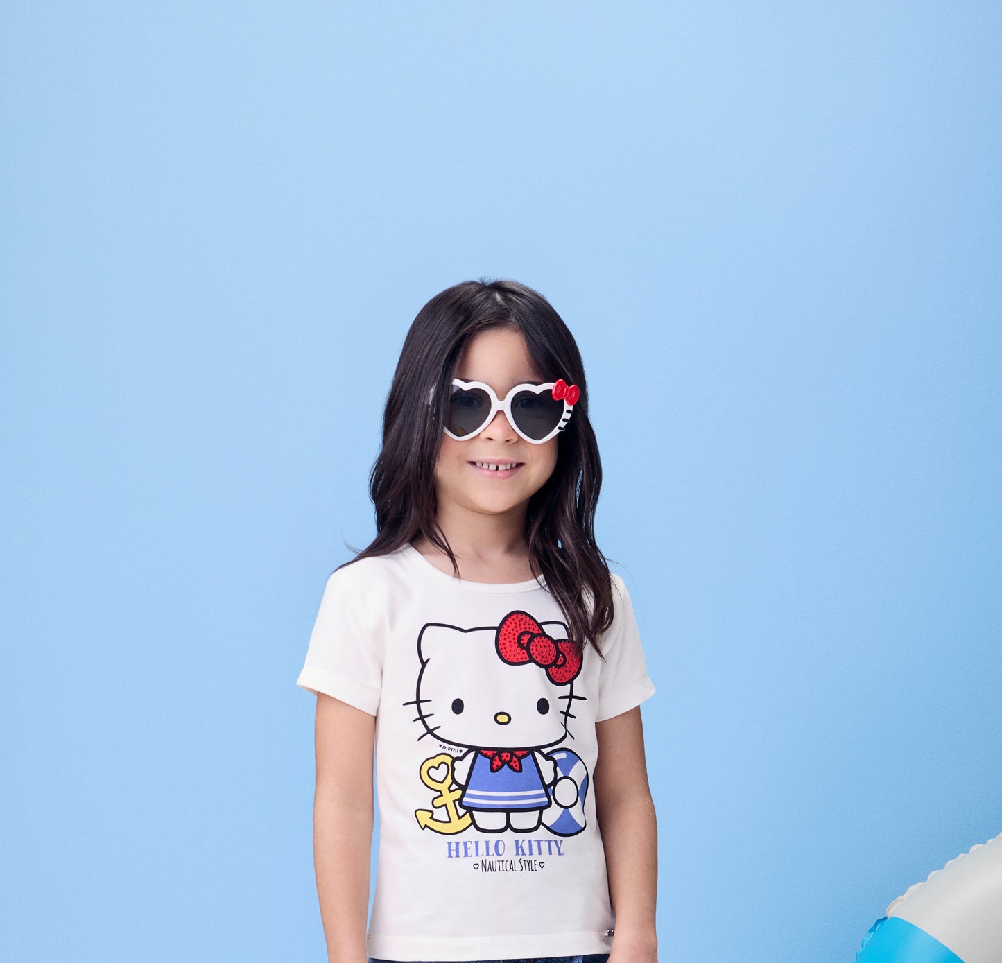 Conjunto Infantil Blusa Hello Kitty Navy e Saia Pregas - Momi PRÉ-VENDA